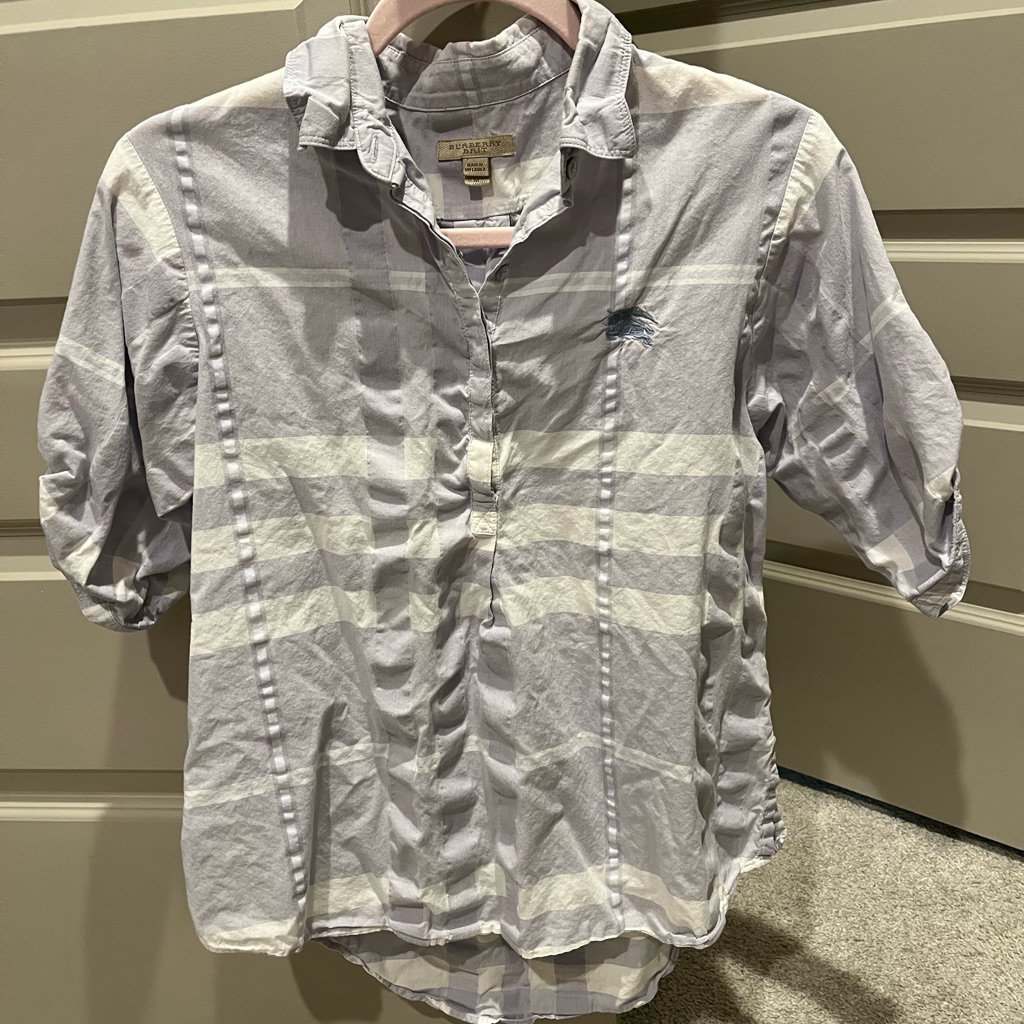Burberry Authentic Check Women's 3/4 Sleeve Baby Doll Top (M)